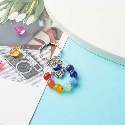 Tibetan Style Alloy Frame Keychain KEYC-JKC00265-02-1