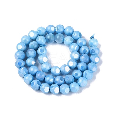 Ombre Effect Dyed Electroplate Opaque Glass Beads Strands EGLA-Q130-01A-06-1