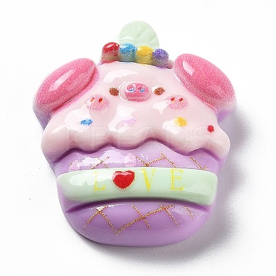 Pig Theme Opaque Resin Decoden Cabochons RESI-I057-A03-1