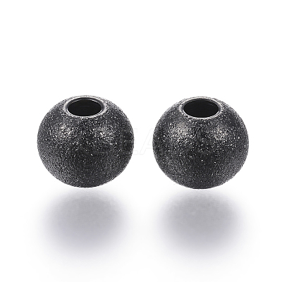 201 Stainless Steel Textured Beads LS-STAS-P108-05B-1