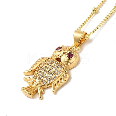 Brass Micro Pave Cubic Clear Zirconia Pendants Necklaces NJEW-K269-01A-G-1
