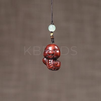 Zodiac Snake Sandalwood Pendant Decorations PW-WG0676D-02-1