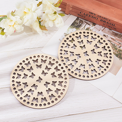 Wooden Basket Bottoms AJEW-WH0126-07B-1