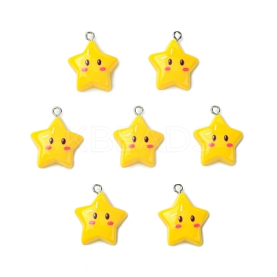 20Pcs Opaque Resin Pendants RESI-YW0005-08-1