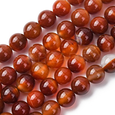 Natural Banded Agate Beads Strands G-H343-D03-12mm-1