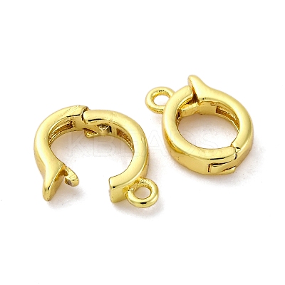 Brass Fold Over Clasps X-KK-Z078-44G-1