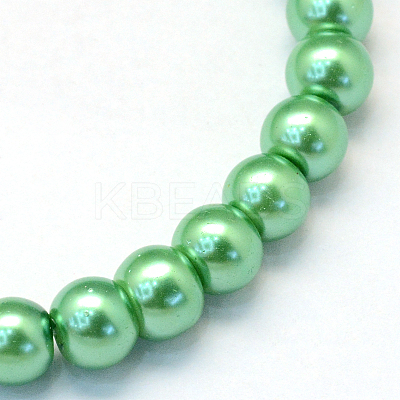 Baking Paint Pearlized Glass Pearl Round Bead Strands X-HY-Q003-4mm-69-1