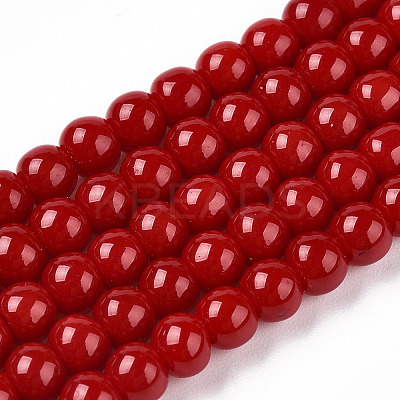 Opaque Solid Color Glass Beads Strands GLAA-T032-P4mm-10-1