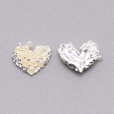 Alloy Heart Cabochons MRMJ-WH0078-11-1
