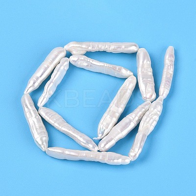 Natural Baroque Stick Pearl Keshi Pearl Beads Strands PEAR-N021-19-01A-1