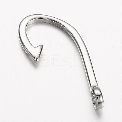 Tarnish Resistant 304 Stainless Steel Hook Clasps STAS-D166-92P-1