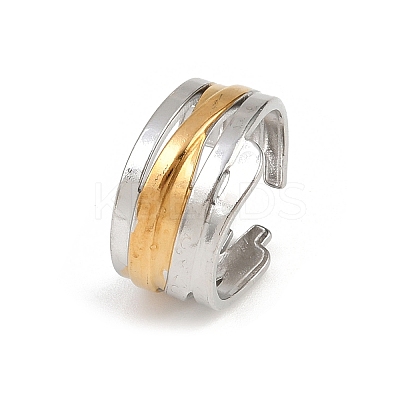 304 Stainless Steel Cuff Rings RJEW-D331-01C-PG-1