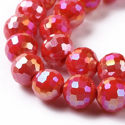 Electroplate Glass Beads Strands X-GLAA-E036-14D-1