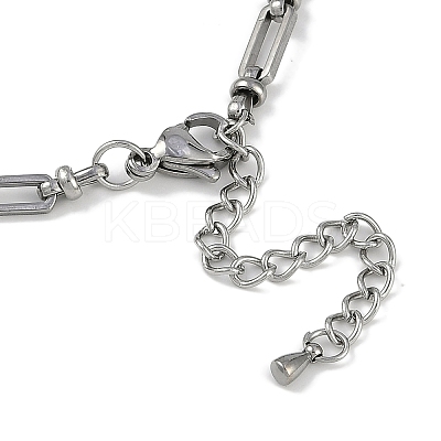 304 Stainless Steel Oval Link Bracelets for Men Women BJEW-G725-07P-1