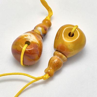 Natural Mookaite 3 Hole Guru Beads G-K208-01-E-11-1