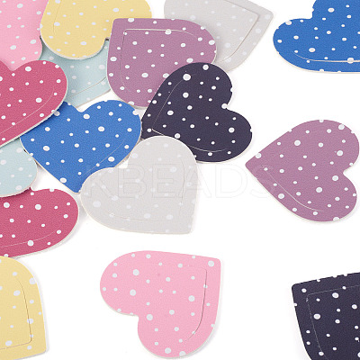 16Pcs 8 Colors PU Imitation Leather Heart Bookmarks AJEW-TA0002-61-1
