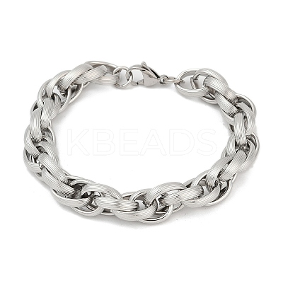 Hip-hop Style 304 Stainless Steel Rope Chains Bracelets for Men Women BJEW-Z105-01P-1