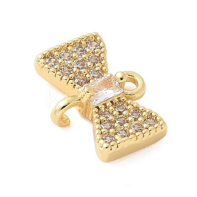 Brass Micro Pave Cubic Zirconia Connector Charms KK-U056-53G-1