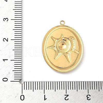 304 Stainless Steel Epoxy Resin with Natural Shell and Sequins Inside Pendants STAS-L026-17G-B04-1
