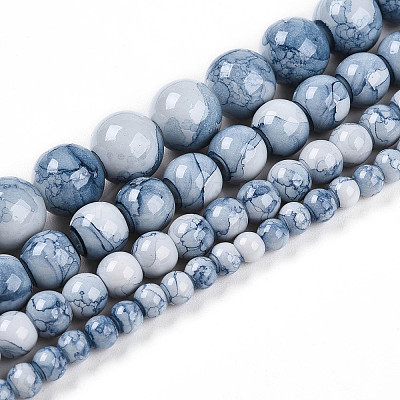 Baking Paint Glass Beads Strands X-DGLA-N003-6mm-C07-1