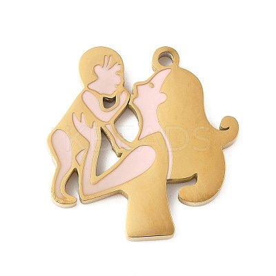 Mother's Day Mother's Day 304 Stainless Steel Enamel Pendants STAS-R168-03A-G-1