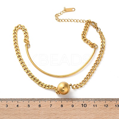 304 Stainless Steel Curb Chain Wrap Bracelets for Women BJEW-A036-12G-1