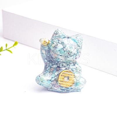 Resin Fortune Cat Display Decoration PW-WG70599-12-1
