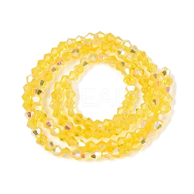 AB Color Plated Transparent Glass Beads Strands GLAA-G127-01M-1