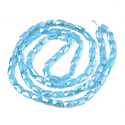 Electroplate Opaque Solid Color Glass Beads Strands EGLA-N002-25-A04-1