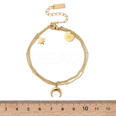 304 Stainless Steel Multi-strand Chain Bracelets BJEW-Z084-02G-1