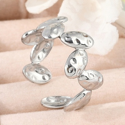 304 Stainless Steel Open Cuff Rings for Women RJEW-A056-02P-1