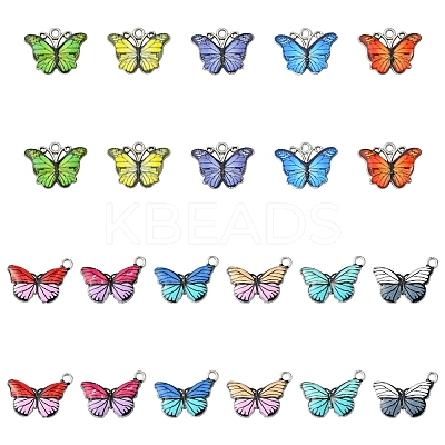 40Pcs Alloy Enamel Pendants ENAM-YW0005-25C-1