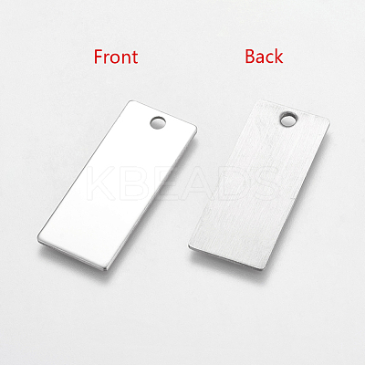 Tarnish Resistant 304 Stainless Steel Rectangle Pendants STAS-R058-02-1