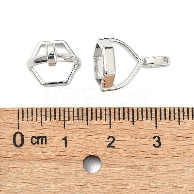 Brass Pendant Hexagon Bead Cap Bails X-KK-K205-01P-1