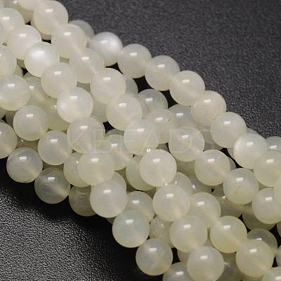 Round Natural White Moonstone Bead Strands LS-G-L425-22-6mm-1