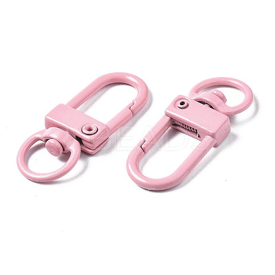 Spray Painted Eco-Friendly Alloy Swivel Snap Hooks Clasps PALLOY-T080-02K-NR-1