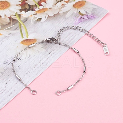 Tarnish Resistant 304 Stainless Steel Cable Chains Bracelets Making AJEW-JB00900-01-1