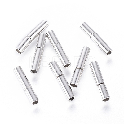 Platinum Plated Brass Bayonet Clasps X-KK646-3-1