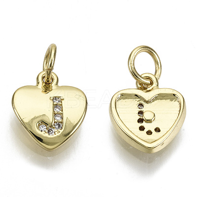 Brass Micro Pave Clear Cubic Zirconia Charms KK-N227-34J-NF-1