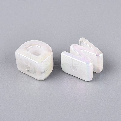 Opaque Rainbow Iridescent Acrylic Beads OACR-P010-23B-1