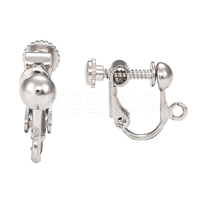 Brass Screw On Clip-on Earring Dangling Charms Pendants Setting Findings LS-KK-M019-01P-1
