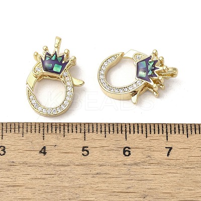 Brass Micro Pave Clear Cubic Zirconia Lobster Claw Clasps KK-K385-011G-1