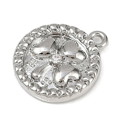 Brass Pave Clear Cubic Zirconia Pendants LS-KK-L238-06P-1