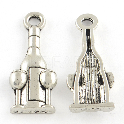 Tibetan Style Bottle Alloy Pendants TIBEP-Q054-31AS-RS-1