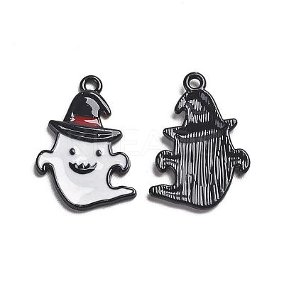 Gunmetal Plated Alloy Enamel Pendants ENAM-D040-D02-B-1