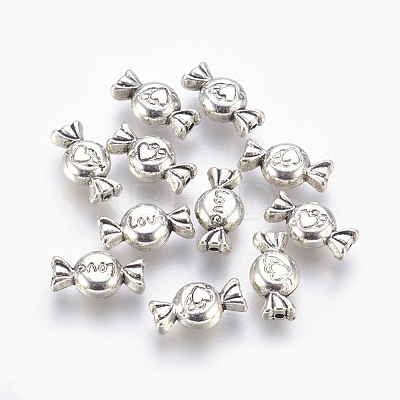 Tibetan Style Alloy Beads X-TIBEB-R035-AS-LF-1