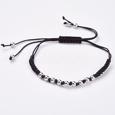 Adjustable Braided Bead Bracelets and Rings Jewelry Sets SJEW-JS01033-03-1