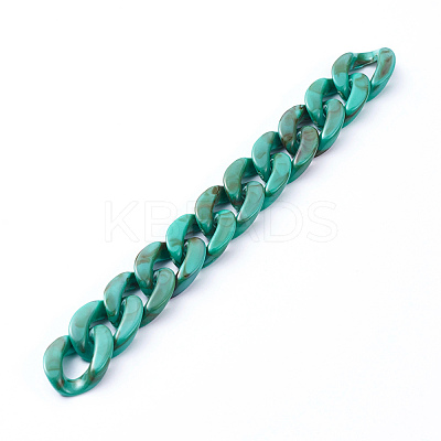 Handmade Acrylic Curb Chains X-AJEW-JB00679-01-1