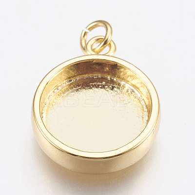 Brass Pendant Cabochon Settings X-KK-P146-06G-1