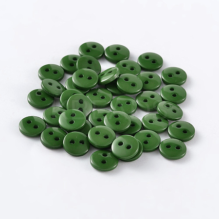 2-Hole Flat Round Resin Sewing Buttons for Costume Design BUTT-E119-14L-14-1